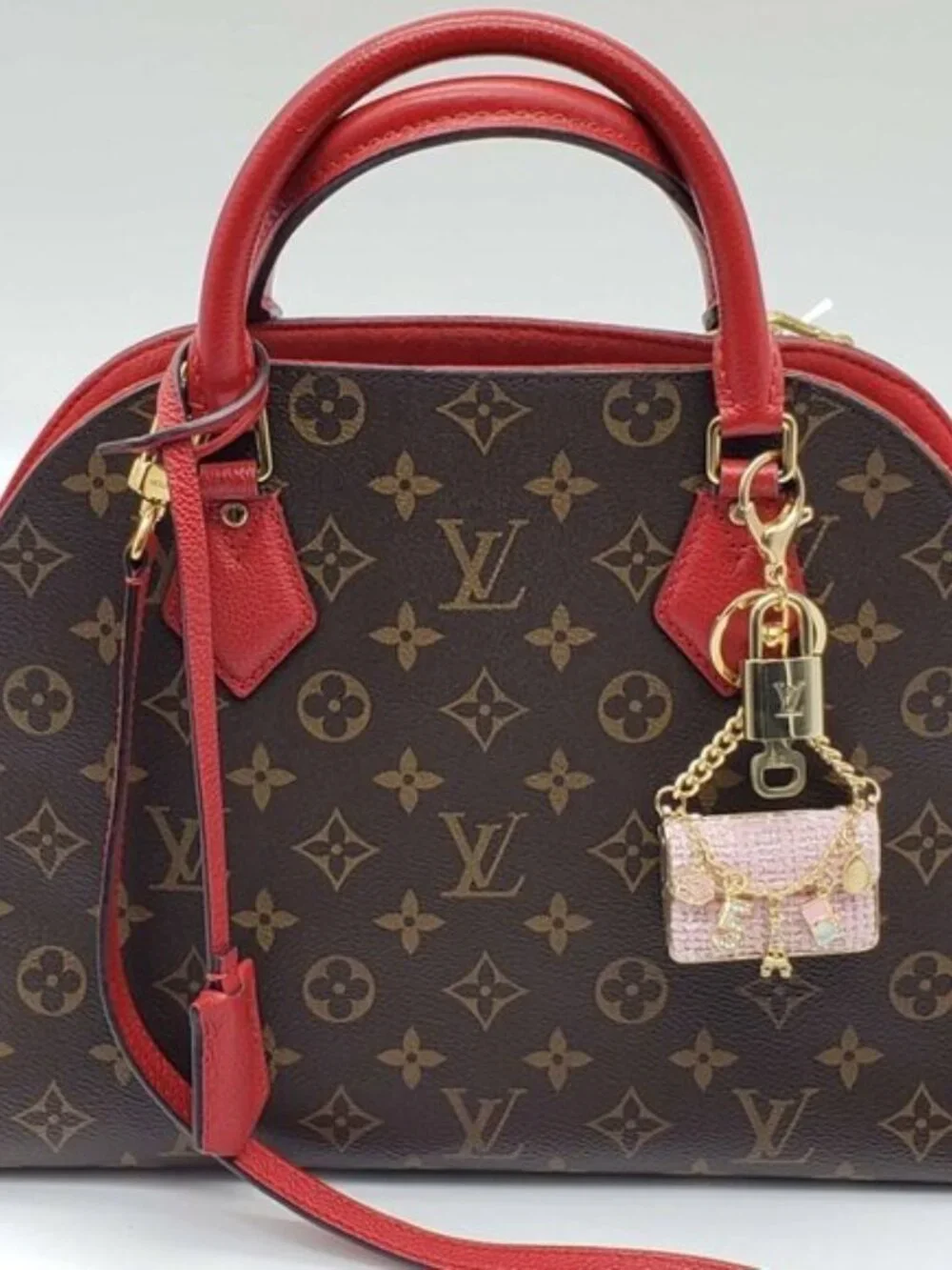 Authentic Louis Vuitton Gold Padlock 🔒 Key Set w/ Unbranded Tweed Bag Charm